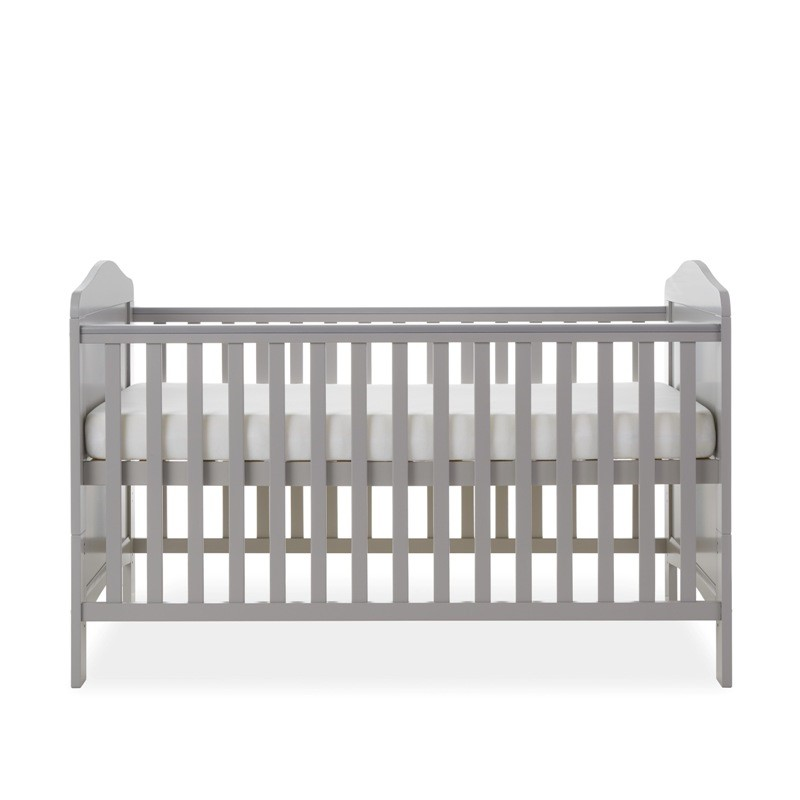 Whitby Cot Bed- Warm Grey - Height Adjustable Heighest Setting