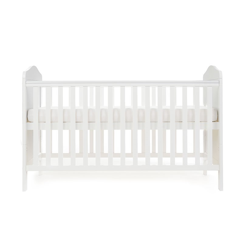 Whitby Cot Bed- White- Height adjustable Hightest Level