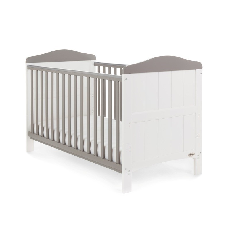 Whitby Cot Bed- White with Taupe Grey- Main Image