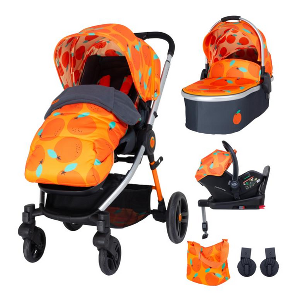 Cosatto Wowee Everything 3 in 1 Travel System Bundle (Incl. i-Size 0+ Car Seat & Base) - So Orangey