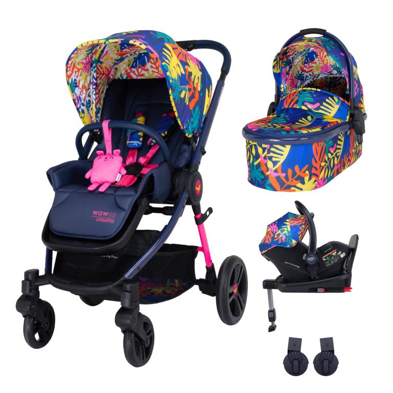 Cosatto Wowee i-Size 3 in 1 Travel System Bundle (Incl. i-Size 0+ Car Seat & Base) - Club Tropicana