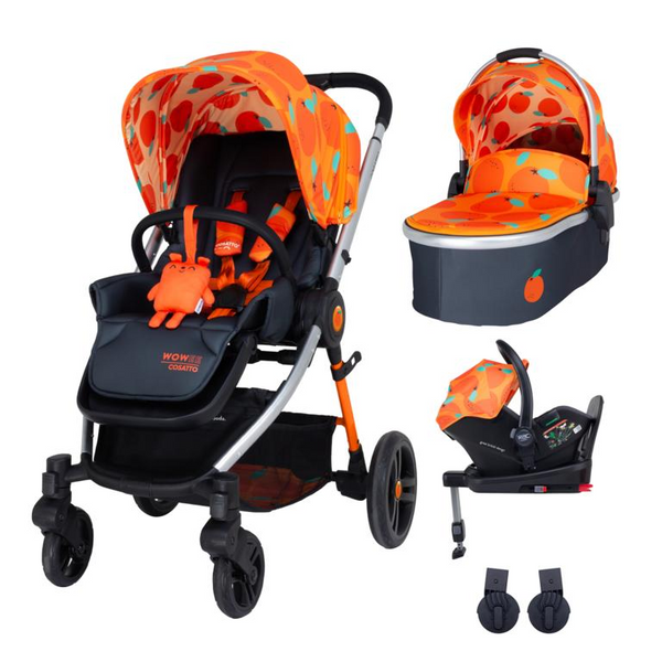 Cosatto Wowee i-Size 3 in 1 Travel System Bundle (Incl. i-Size 0+ Car Seat & Base) - So Orangey