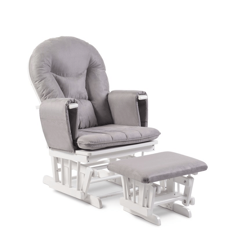 Ickle Bubba Alford Glider Chair and Stool - Grey
