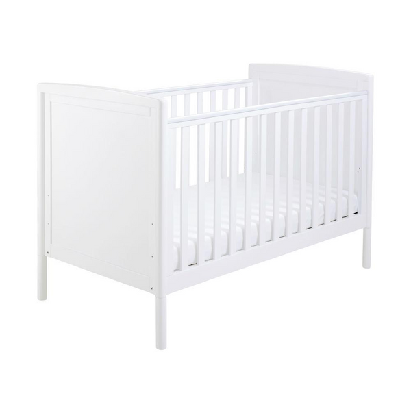 Babymore Milo Drop Side Cot Bed - White