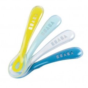 Beaba 2nd Age Silicone Spoons – Set of 4, Assorted Colours