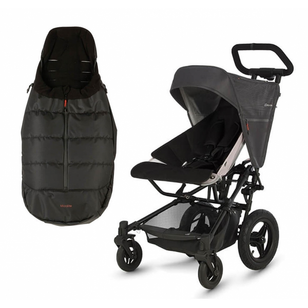 Micralite FastFold Stroller, Essential Colour Pack and Footmuff – Black
