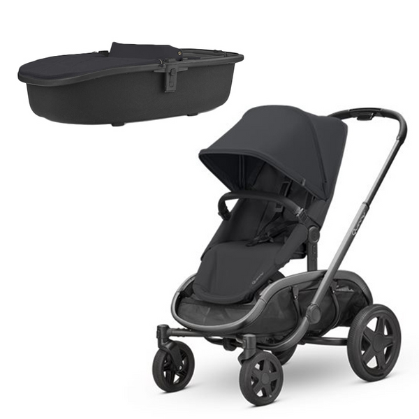 Quinny Hubb Stroller and Hux Carrycot – Black/Black