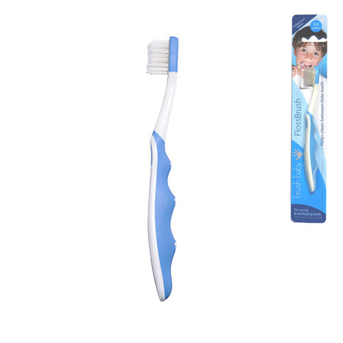 Brush-Baby Floss Toothbrush (3-6yrs) - Blue