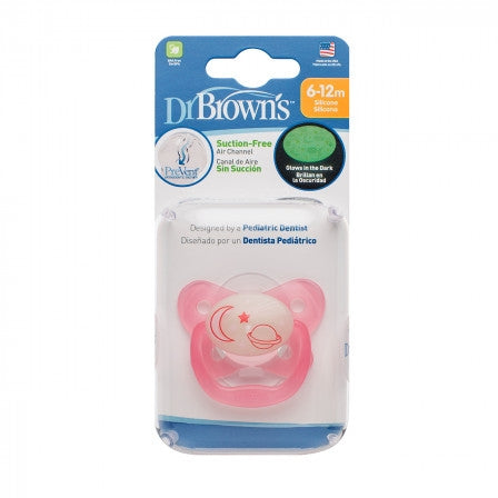 Dr Brown's PreVent Glow Soother - 6m+ - Pink