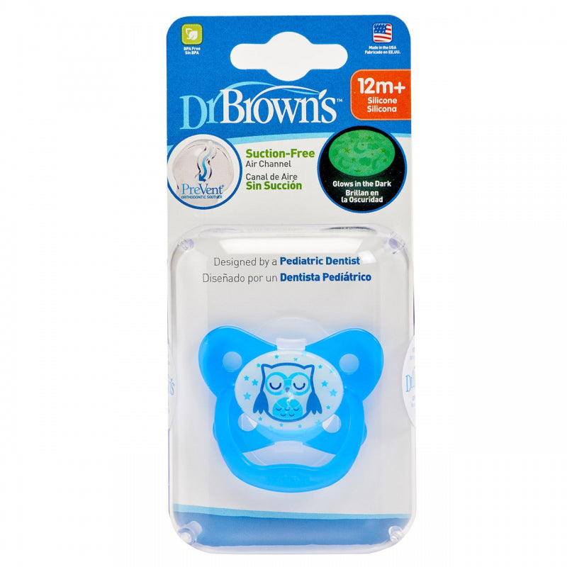 Dr Brown's PreVent Glow Soother - 12m+ - Blue