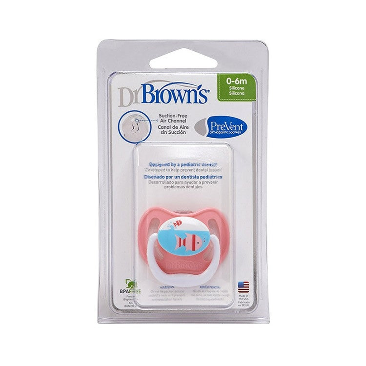 Dr Brown's PreVent Soother - 0m+ - Pink
