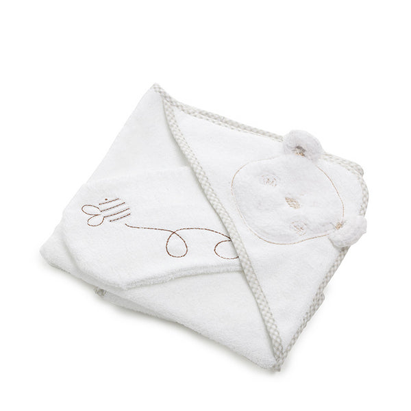 Obaby B Is For Bear Hooded Towel Sets - White