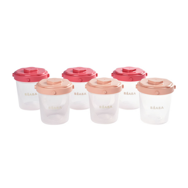 Beaba Clip Portions Weaning Storage Containers – 2nd Stage – Set of 6 – Pink