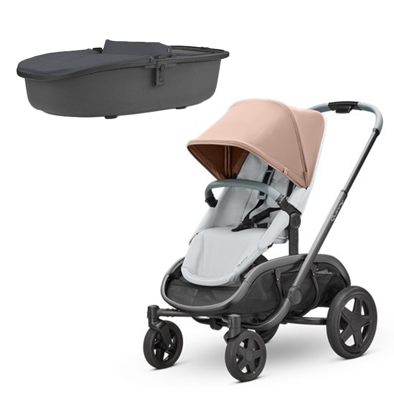 Quinny Hubb Stroller and Hux Carrycot – Cork on Grey/Graphite