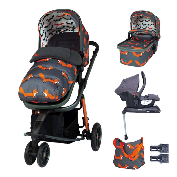 Cosatto Giggle 3 Whole 9 Yards Bundle & Hold Group 0+ Car Seat – Charcoal Mister Fox