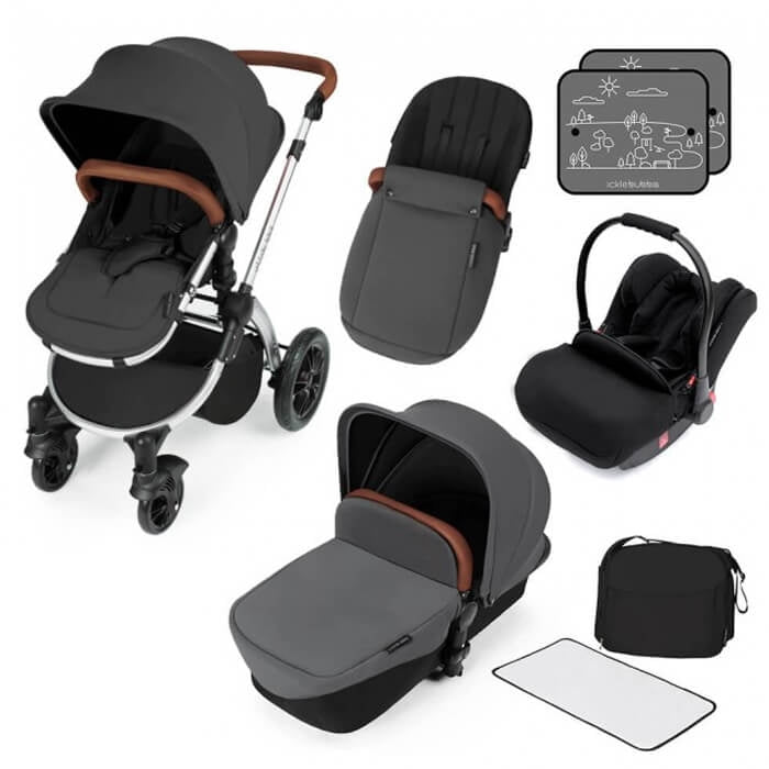 Ickle Bubba Stomp V3 All in One Travel System - Graphite Grey on Silver