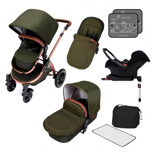 Ickle Bubba Stomp V4 All in One Travel System with ISOFIX Base - Woodland Bronze