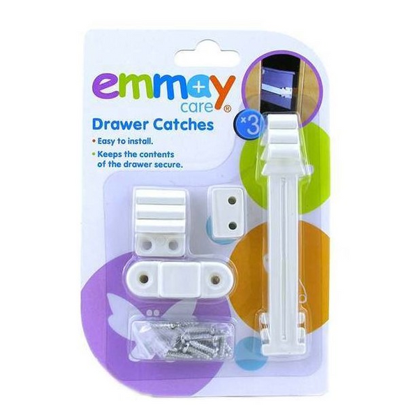 Emmay Drawer Catches – White (Pack of 3)