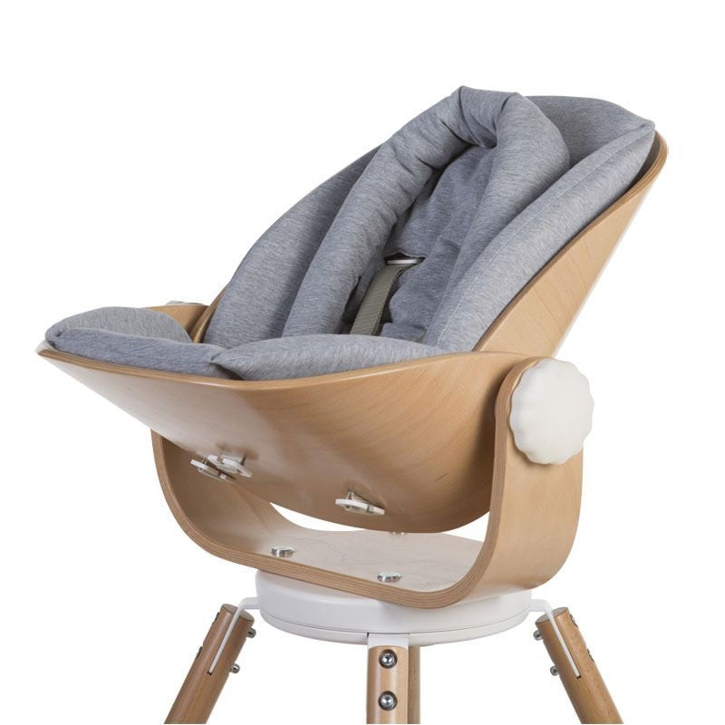 Childhome Evolu 2 Highchair with Newborn Seat, Cushion and Rocking Bars - Anthracite