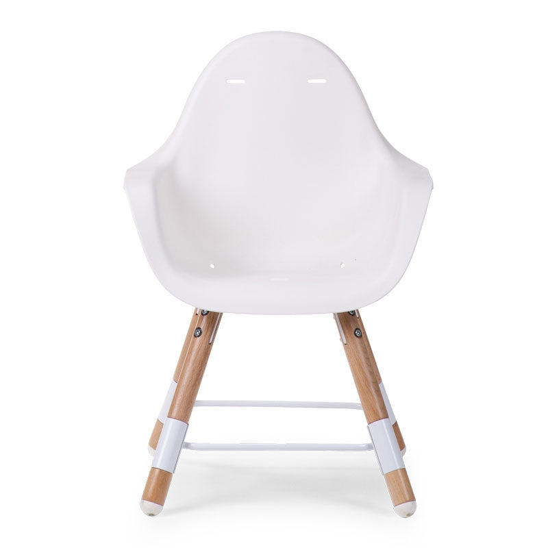 Childhome Evolu 2 Highchair with Newborn Seat and Cushion - White