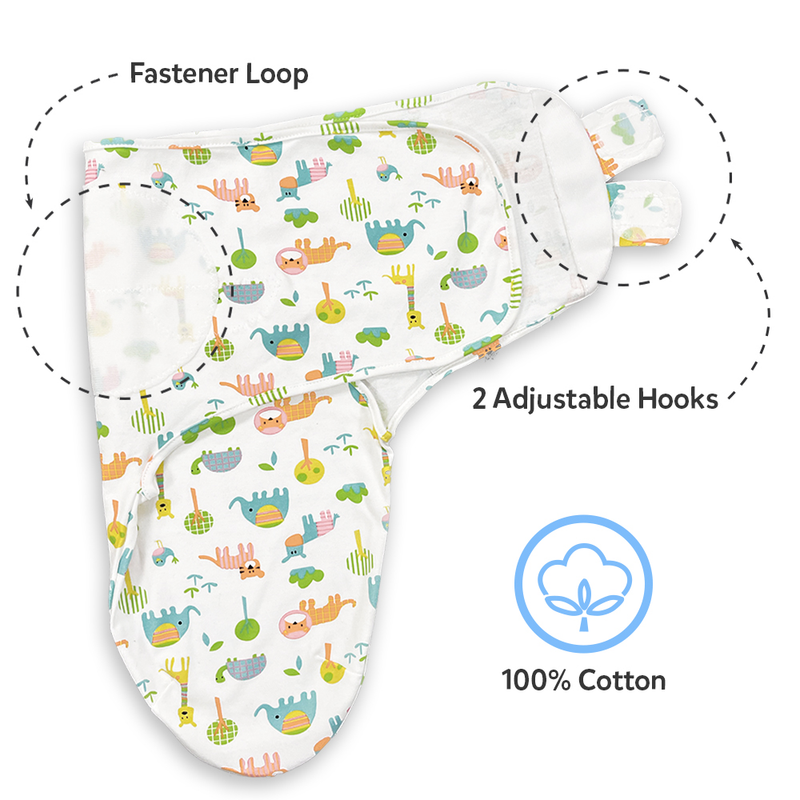 Callowesse Newborn Baby Swaddle - Pack of 2 - Exotic Kingdom