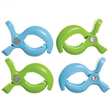 Dreambaby Strollerbuddy Stroller Clips - Pack of 4 - Green and Blue
