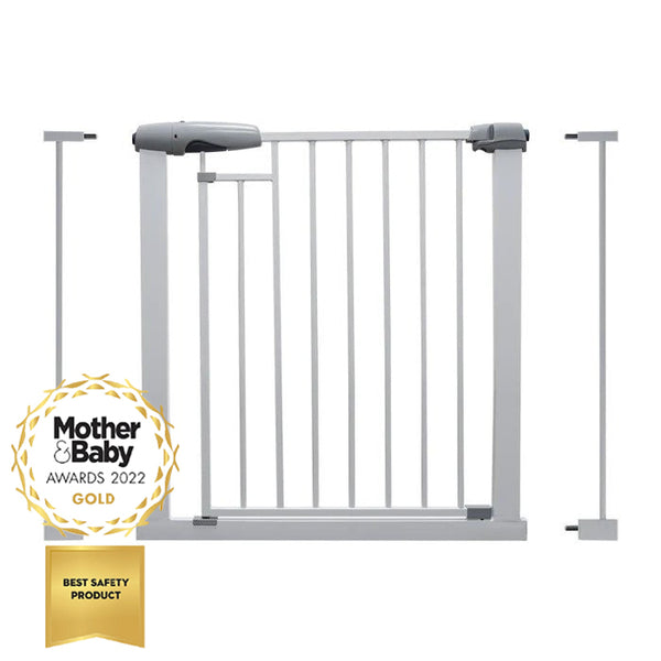 Callowesse Freedom Child & Pet Pressure Fit Maglock Auto-Close Safety Gate | 90-97cm x H76cm Bundle including 2x 7cm Extension | Suitable for Doors and Stairs