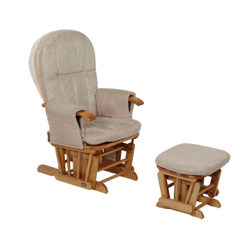Tutti Bambini Reclining Glider Chair and Stool – Natural