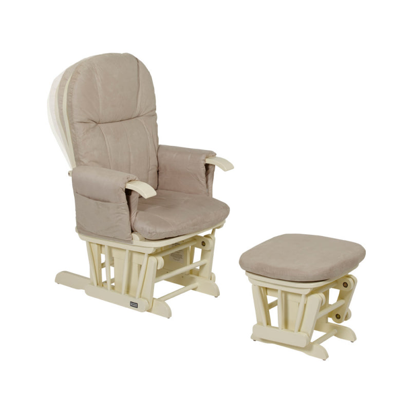 Tutti Bambini Reclining Glider Chair and Stool - Vanilla