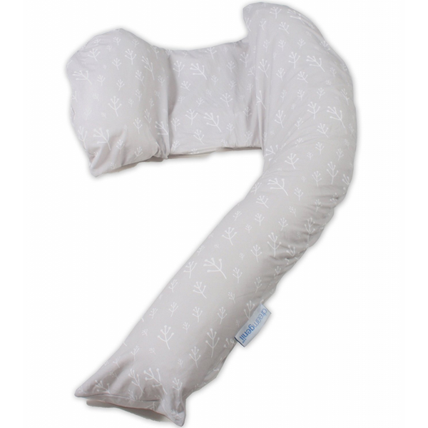 Dreamgenii Pregnancy Support and Feeding Pillow – Grey/White