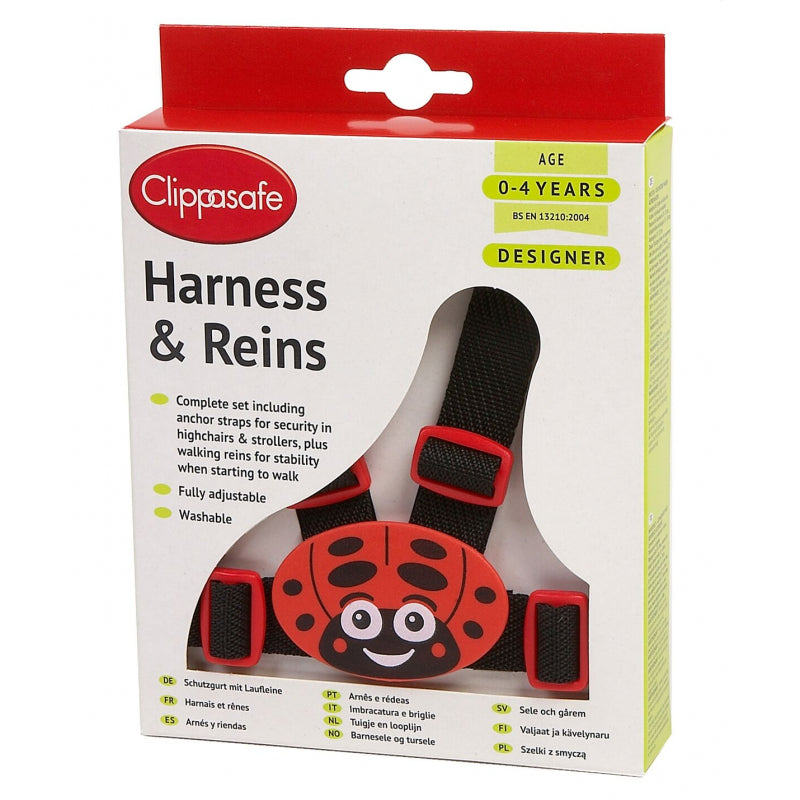 Clippasafe Harness and Reins - Designer Ladybird