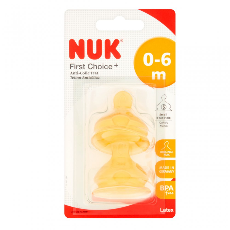 NUK First Choice Latex Teat Size 1 Small Hole 2pk