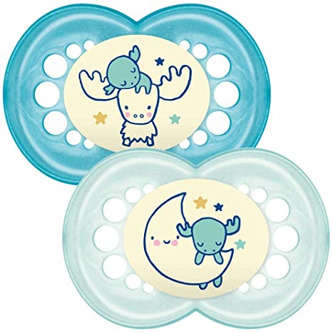 MAM Night Soother – 6m+ – Blue – Twin Pack