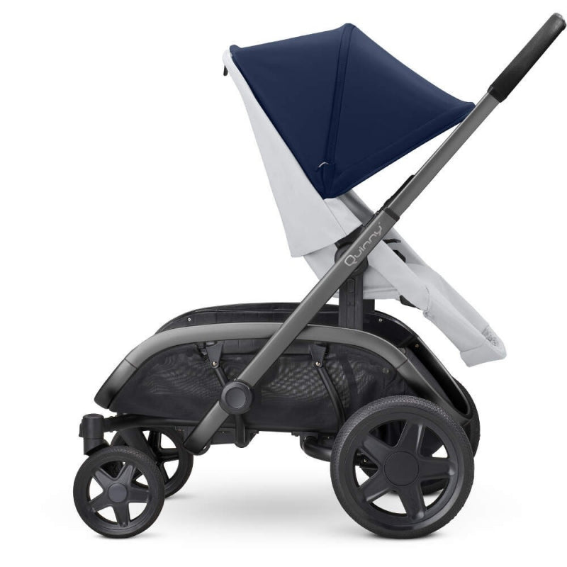 Quinny Hubb Stroller and Hux Carrycot - Navy on Grey/Graphite