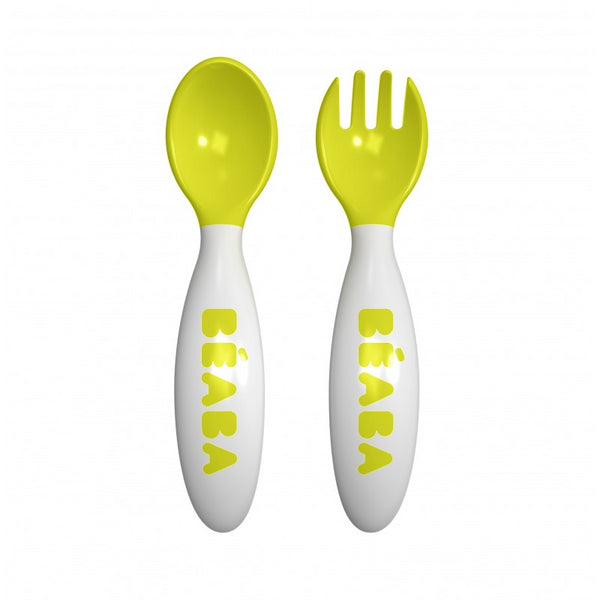 Beaba 2nd Age Training Fork and Spoon - Neon