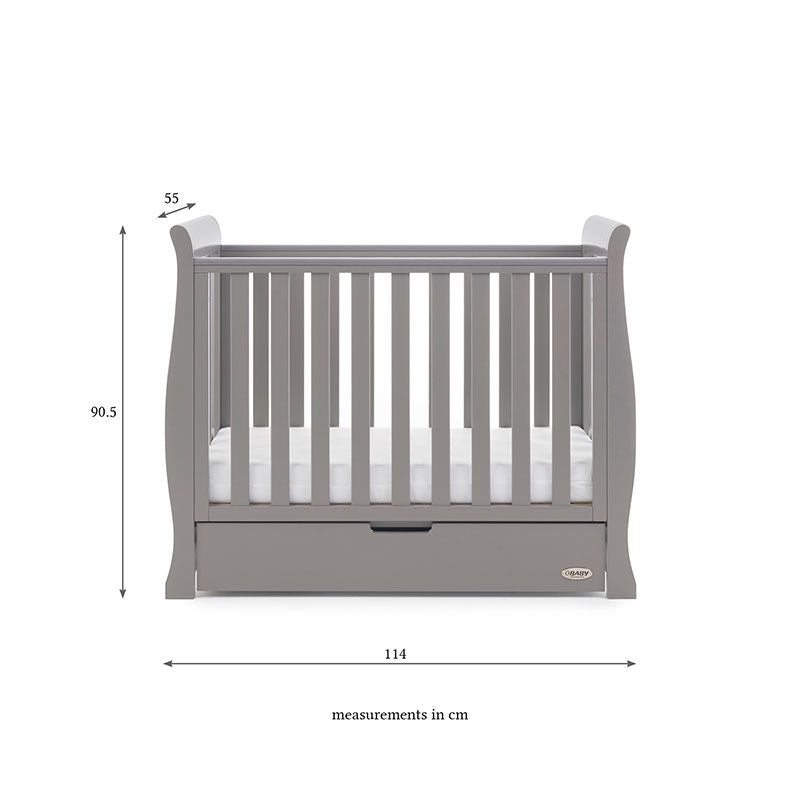 Obaby Stamford Space Saver Cot - Taupe Grey
