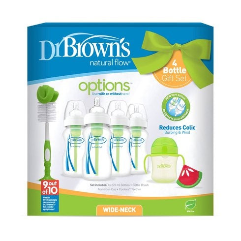 Dr Brown's Options 4 Bottle Gift Set - Green