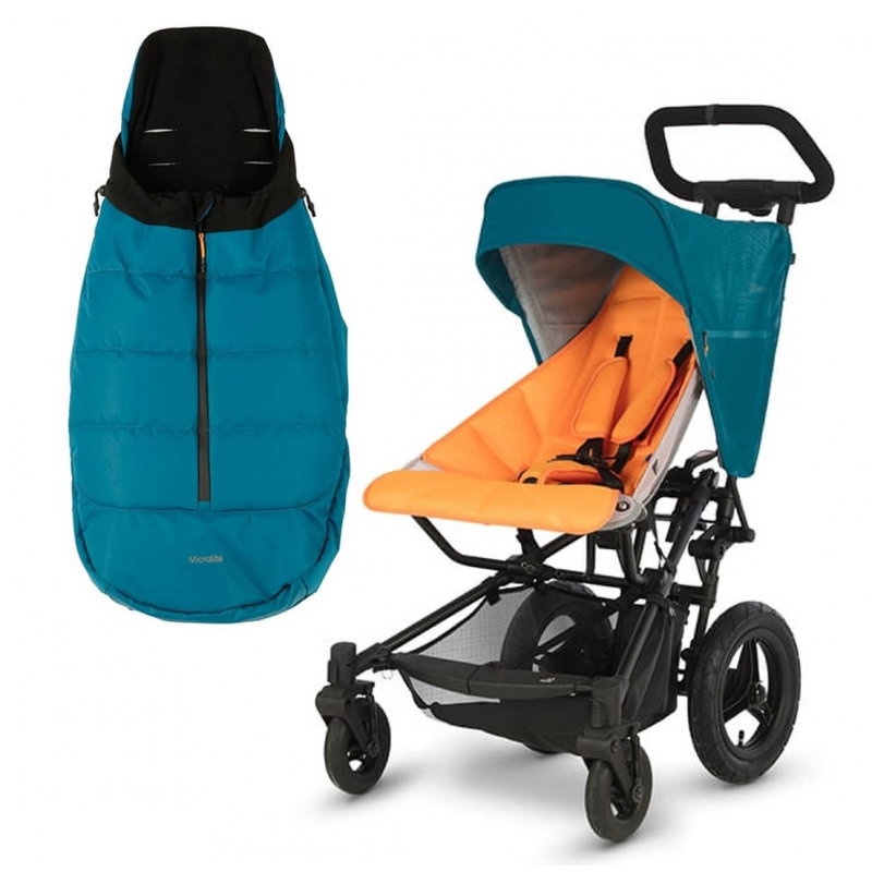 Micralite FastFold Stroller, Essential Colour Pack and Footmuff – Teal