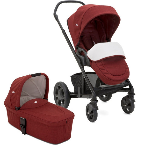 Joie Chrome DLX Pushchair and Carrycot - Cranberry