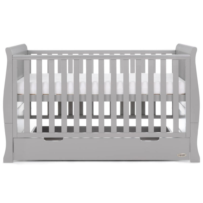 Obaby Stamford Classic Sleigh Cot Bed - Warm Grey