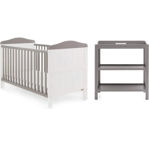 Obaby Whitby 2 Piece Room Set – White with Taupe Grey