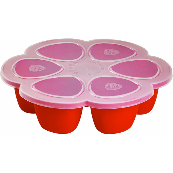 Beaba Multiportions Silicone Tray – 6 x 90ml – Red