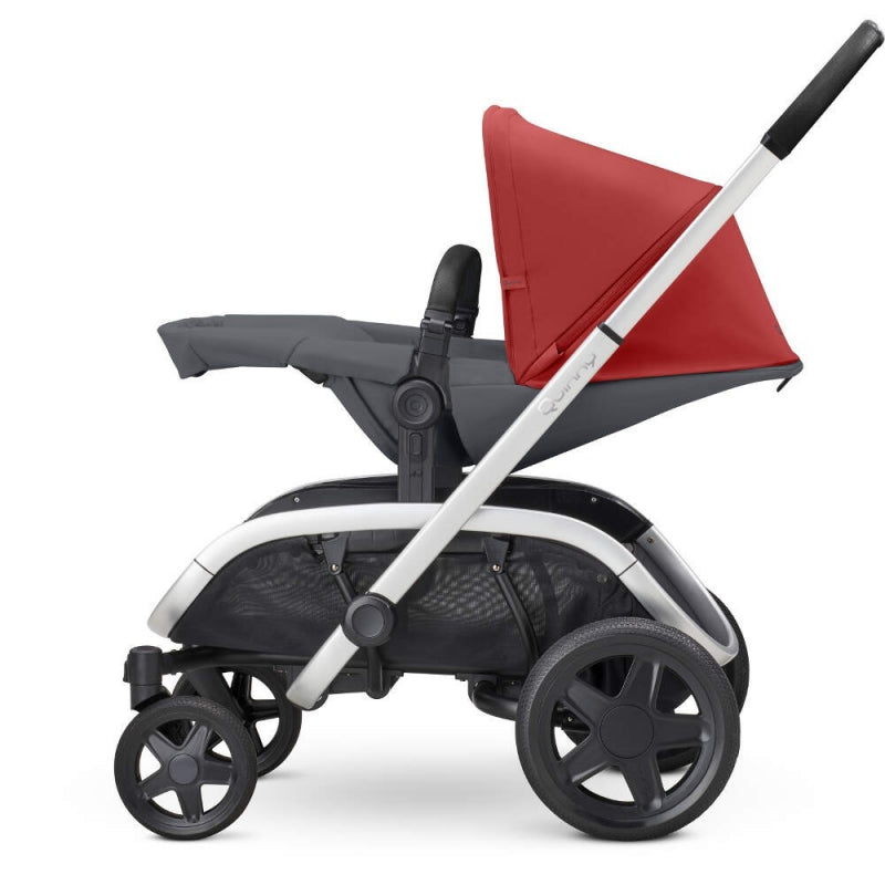 Quinny Hubb Stroller and Hux Carrycot - Red Graphite/Grey