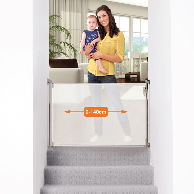 Dreambaby® Retractable Gate Fits Gaps Up To 140cm – White