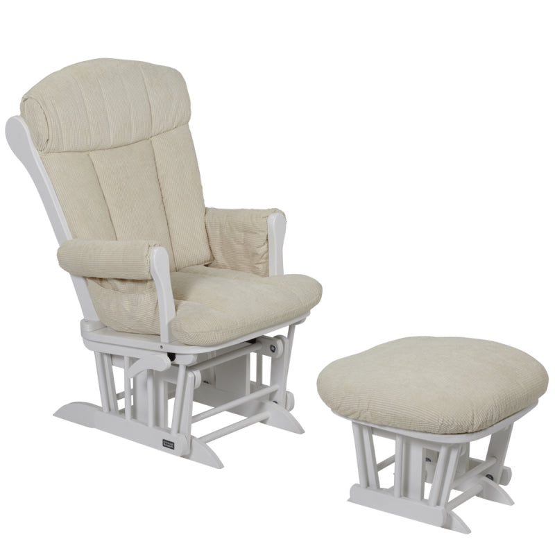 Tutti Bambini Rose Glider Chair and Stool - White