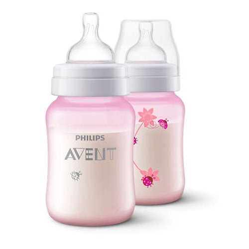 Philips AVENT Classic+ Baby Bottle - 9oz twin pack in Pink