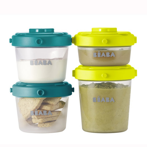 Beaba Set of 6 Food Conservation Jars 60ml & 120ml  - Blue/Neon