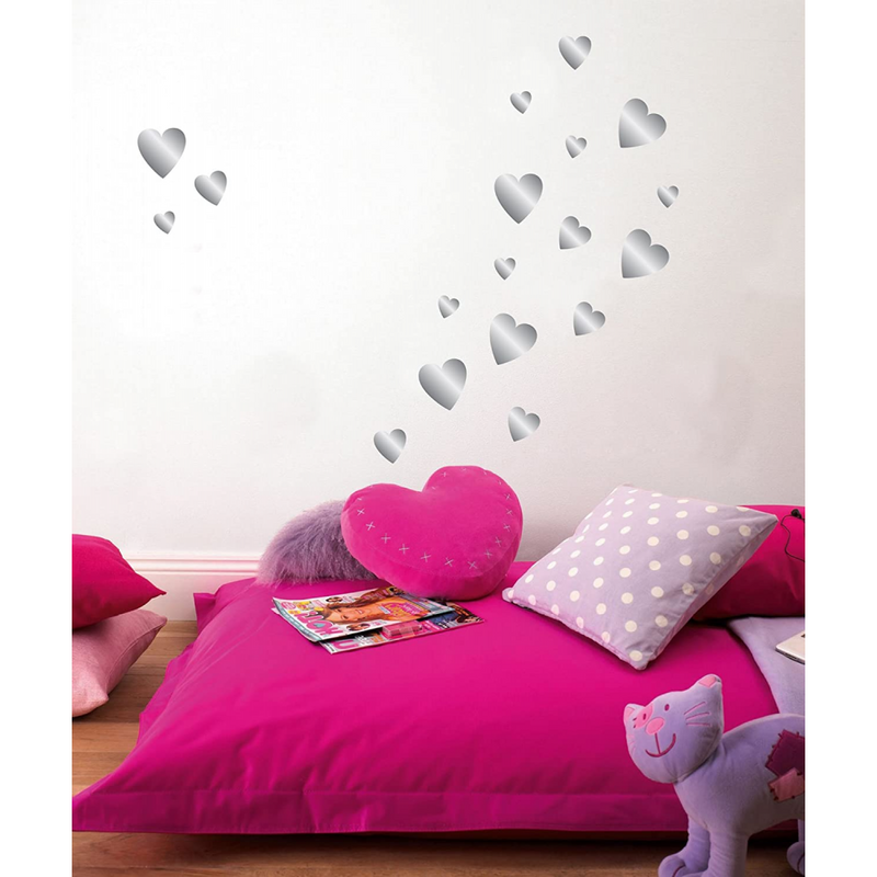 Silver Hearts Wall Stickers