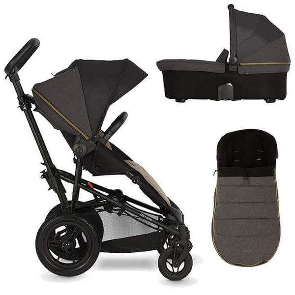 Micralite SmartFold Pushchair with AirFlow Carrycot and Footmuff - Carbon