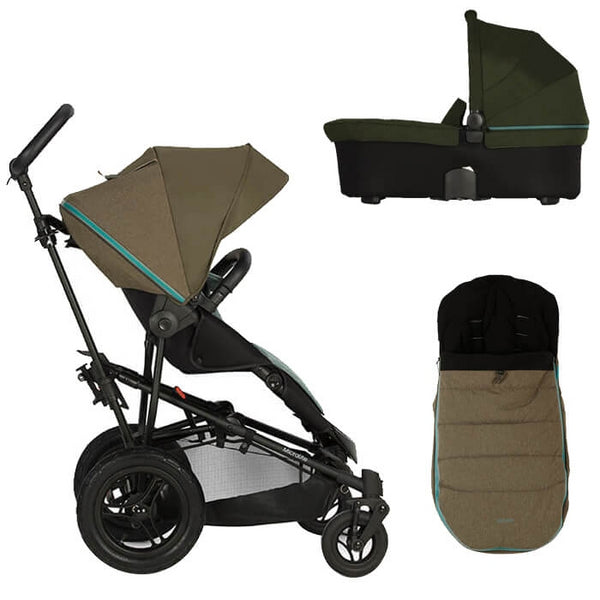 Micralite SmartFold Pushchair with AirFlow Carrycot and Footmuff - Evergreen